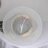 Silver Wire Braided Flat Top Straw Sun Hat With Wide Brim Diamond Waist Cover Light Luxury Summer High-End Sun Protection