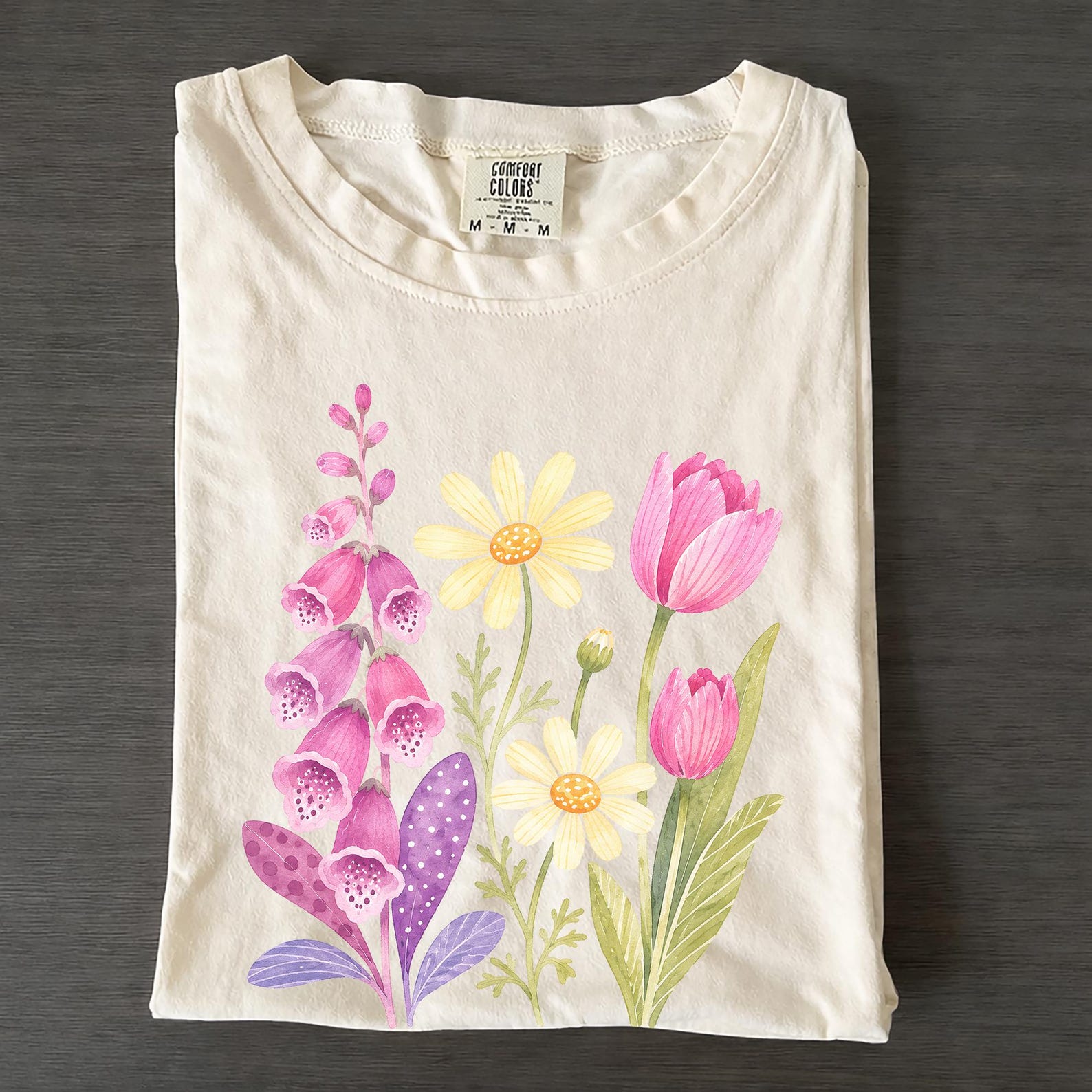 Comfort Colors No Words Subtle Anti Trump Shirt, FDT-Shirt, Freedom T-Shirt, Democrat Gift, Flower MarkeT-Shirt, Foxglove Daisy Tulip Shirt L