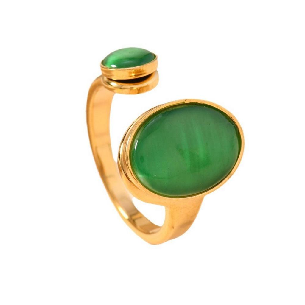 Elegant Vacation Style Ring Set: 6/12/18/24 Pieces, 18K Gold-Plated Stainless Steel with Gemstones in Multiple Designs