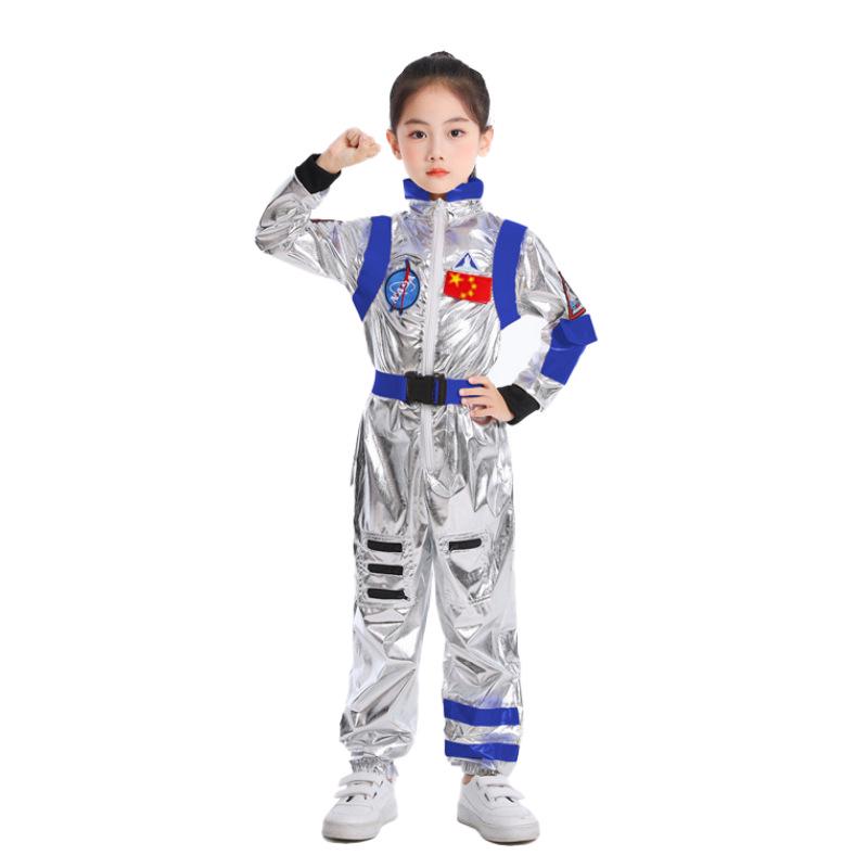 Kids' Silver Astronaut Jumpsuit - Space Suit Costume for Stage, Play, or "The Wandering Earth" COS Performance