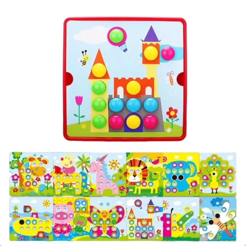 Cute Mushroom Nail Puzzle Toy 3D Color Matching Puzzles Lovely Early Education Toy  Children Gift