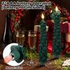 4/2pcs Christmas Tree LED Flameless Candles Light with 3D Flame Wick Green LED Candlesticks Operated for Christmas Home Decor