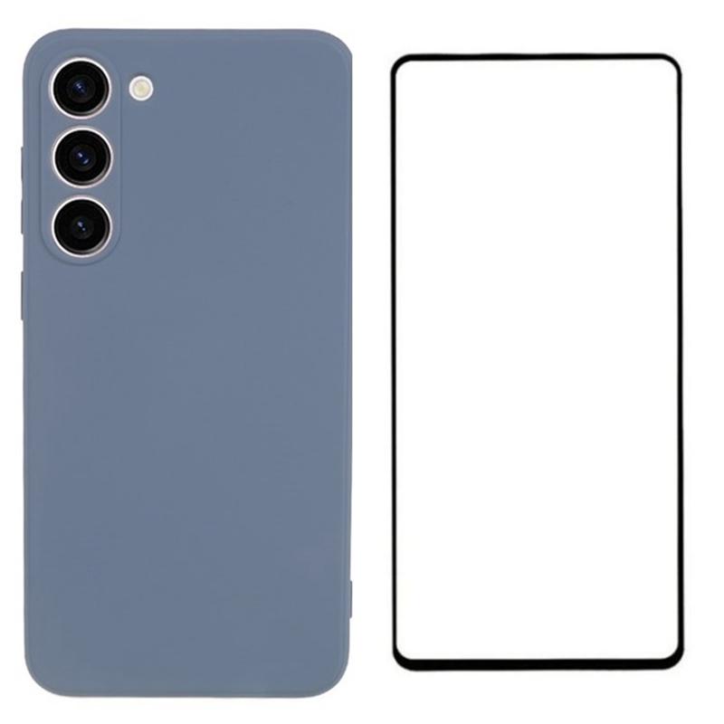 

For Samsung Galaxy S23+ Case Soft TPU Phone Cover with Screen Protector Lavender Grey