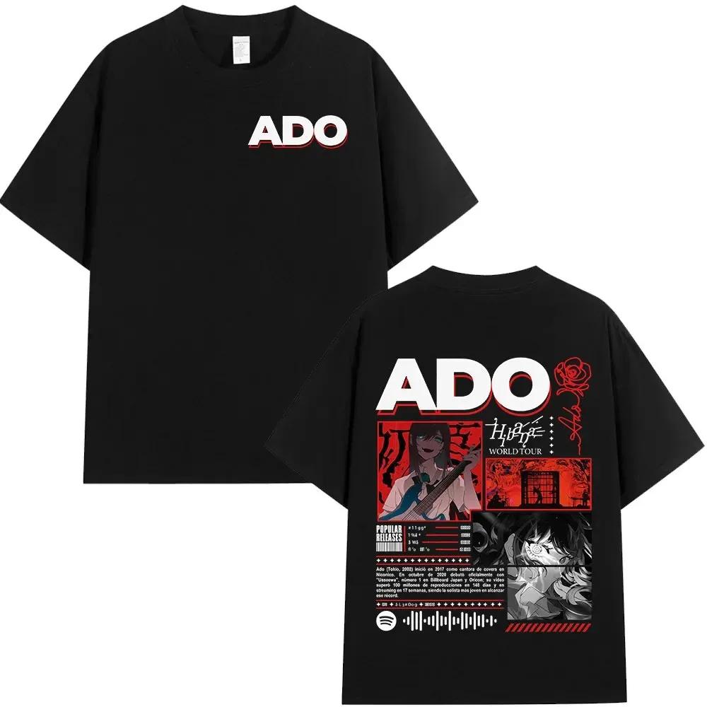 Blue Rose Ado First Wish World Tour Tshirt Japanese Music Trend Mens Womens Pure Cotton Tshirt Fan Gift