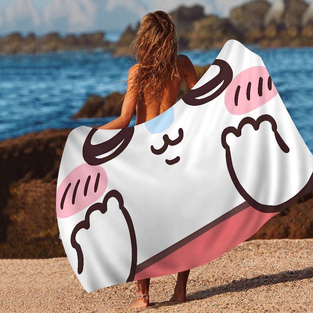 Cartoon M-Momonga Anime Beach Swimming Towel Soft Absorbent Washcloth Children's Gifts For Kids Travel Camping Gym