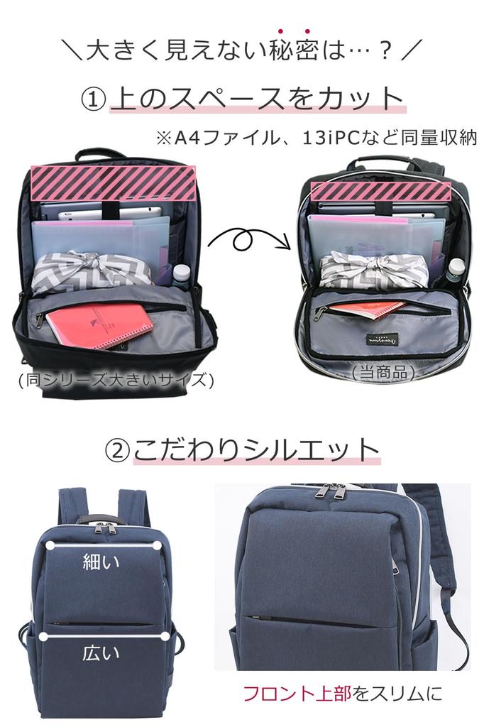 Business Small Pack Bottom Navy Heather [Mezawa Bag] Rucksack, Damenrucksack, Pendeln, Stylisch, Erwachsene, Beliebt, Herren, Computer, Leicht, A4,