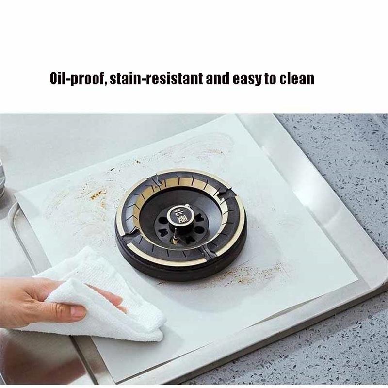 27x27cm Heat-Resistant Gas Stovetop Protector Mat Non-Slip Oil & Stain Proof Cooktop Pad Washable & Reusable Kitchen Cleaning Mat