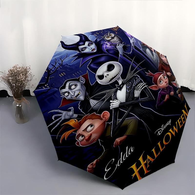 1pc Disney Halloween Automatic Open Close Umbrella Windproof Canopy, Automatic Open Close Button10213