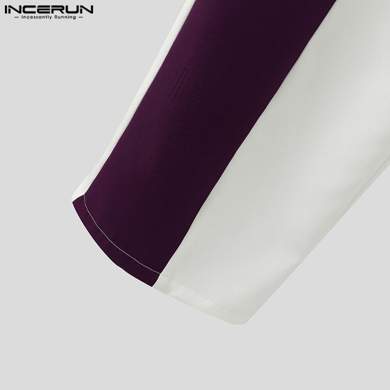INCERUN Men Casual Zipper Waist Patchwork Wrap Loose Straight Pants