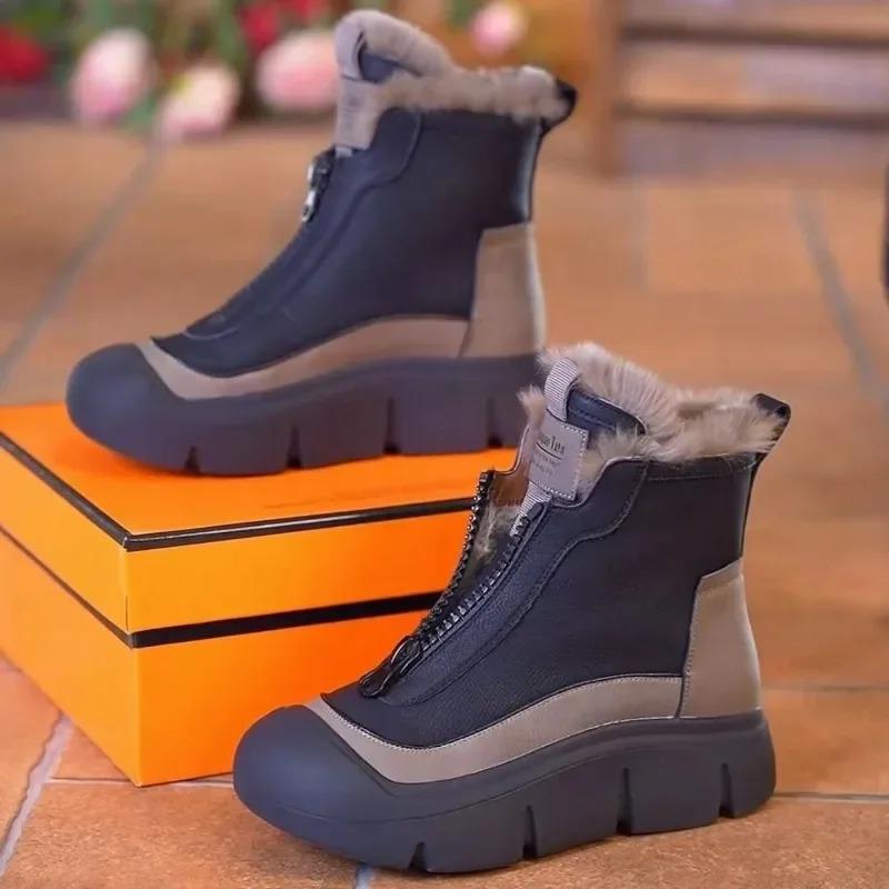 Fashion Women Shoes 2025 New Winter Thick Soled Snow Boots Women Plush Warm Non-slip New Cotton Boots Platform Casual Sport Ankle Boots