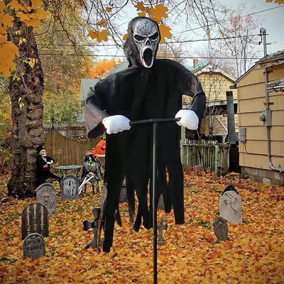 Záhradná strašidelná postava Strašiak Halloweenska dekorácia Vonkajšia závesná Strašidelná strašiaková dekorácia Strašidelná postava Kreatívna odpudzovač vtákov na nádvorie