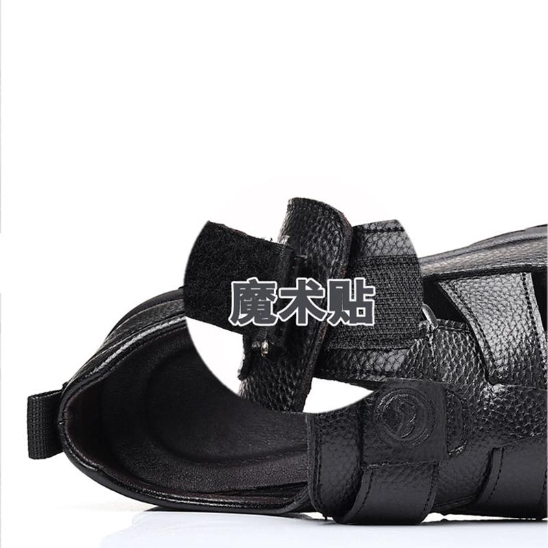 Leder Herren Sandalen Sommer Schuhe 2024 Neu Übergröße Herren Sandalen Mode Lässig Outdoor Strand Badeschuhe Atmungsaktiv Watschuhe