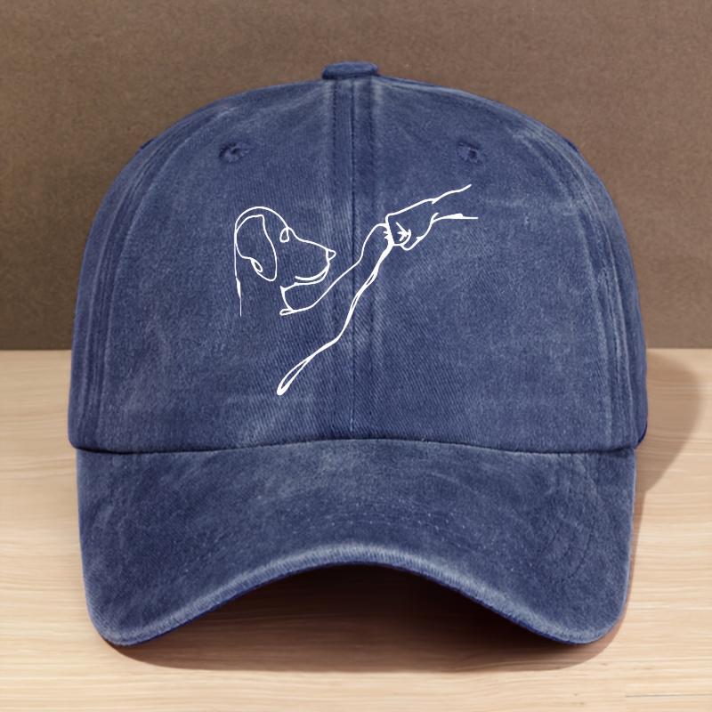 A Stylish Baseball Cap Featuring a Love Dog Pattern for Both Men And Women This Adjustable Trucker Hat Is Perfect for Outdoor