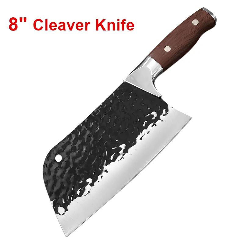 Chef Knife Cleaver Meat Kithen Knives Meat Slicing Filleting Knife Plastic Handle Butcher Knives Hand Forged Blade Chef Knife