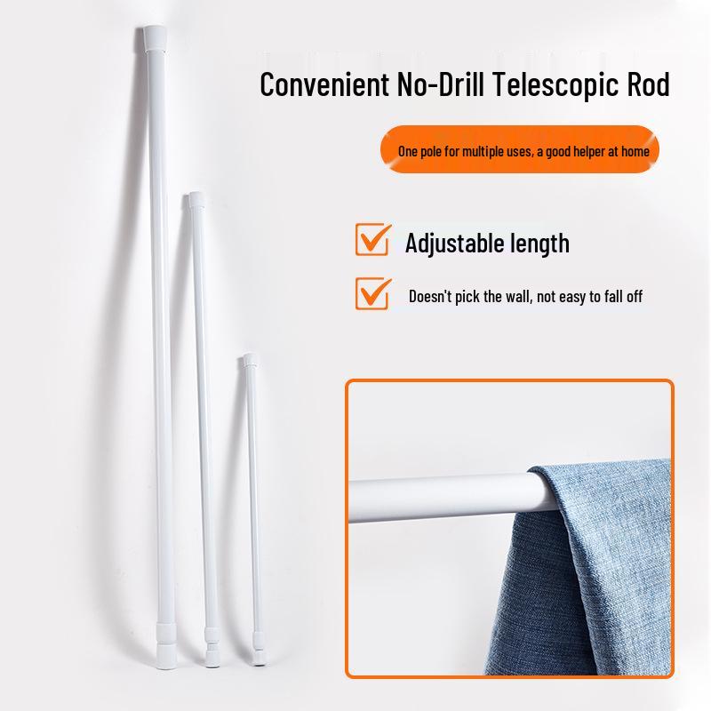 Stanzfreie Teleskop-Vorhangstange für Türen, Küchen, Kleiderschränke, Duschen und zum Wäschetrocknen