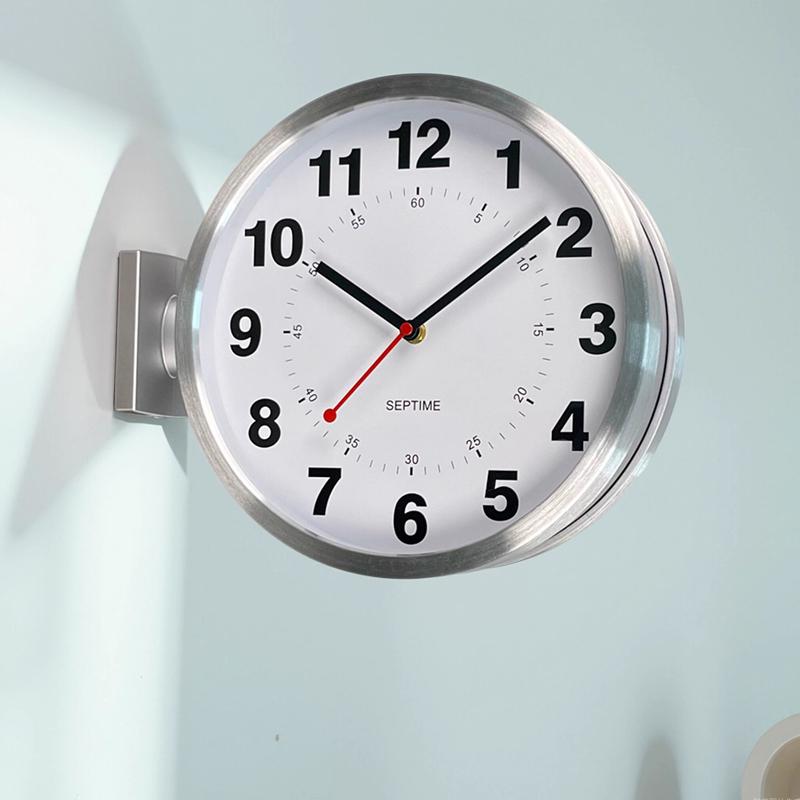 Metal Wall Clocks Double Sided Clock Bedroom Modern Elegant Design Watch Interior Luxury Magnetic Attraction Quartz Watches