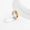 Accessori, Anello Semplice a Stella Aperto, Anello a Cuore di Pesca Gocciolante Macaron Dolce e Fresco per Donna