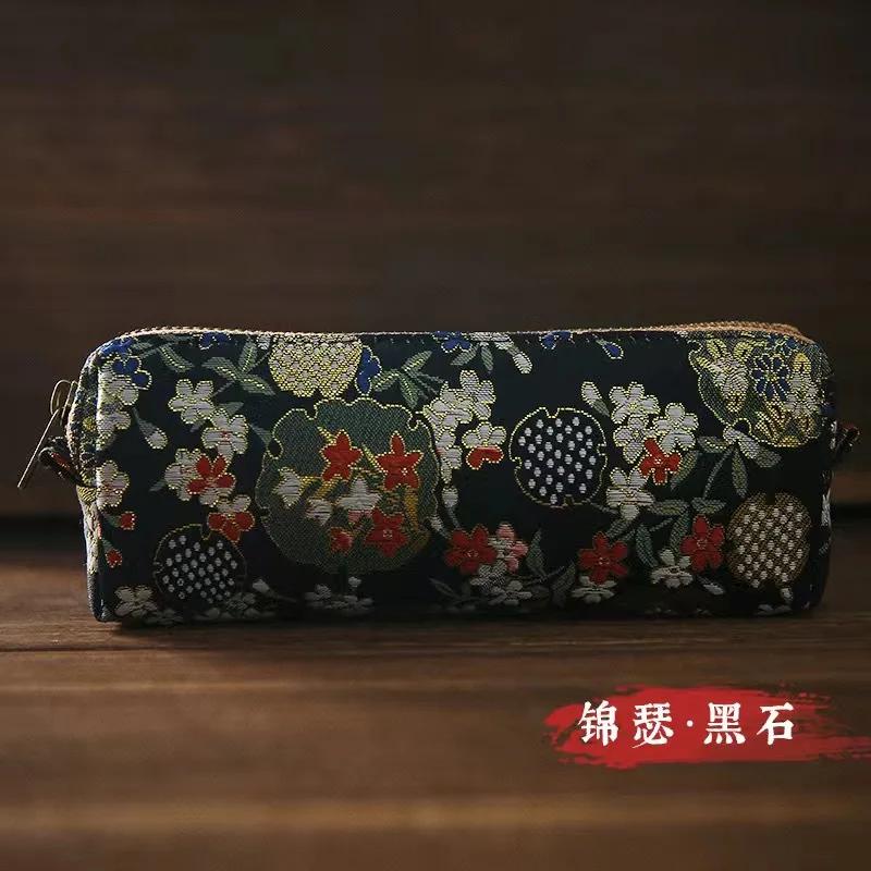 

Vintage Embroidery Pencil Case Art Flower Bird Silk Brocade Pen Bags School Supplies Household Sundry Storage Pouch Kids Gifts