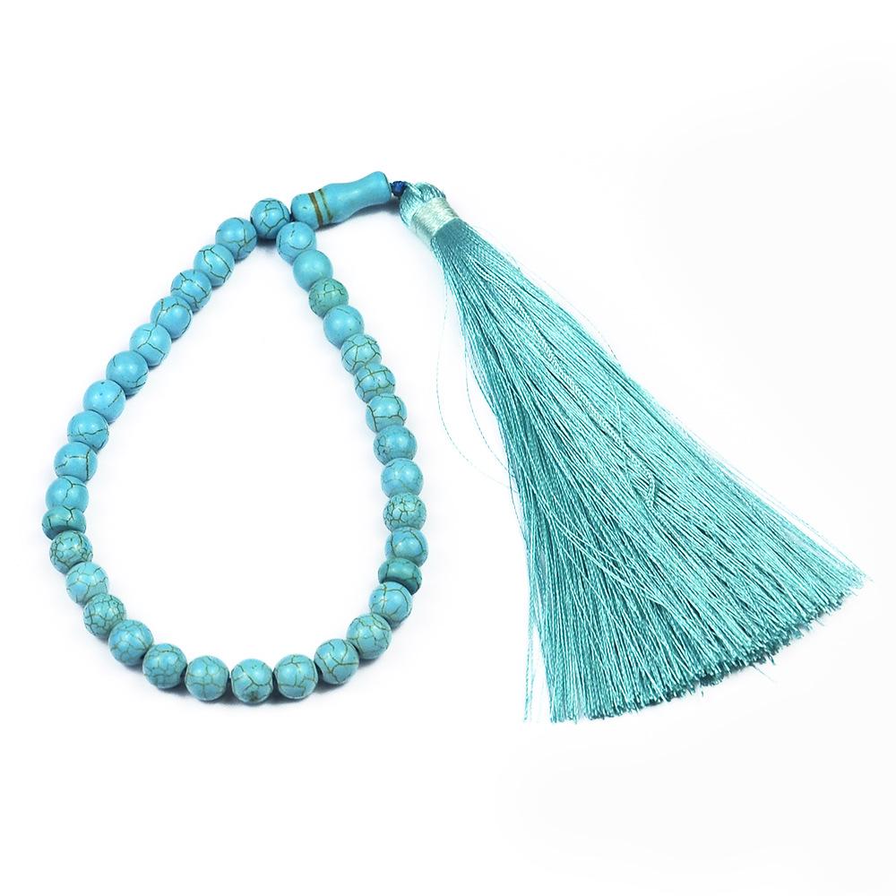 Turquoise 33-Bead Islamic Rosary - Muslim Prayer Accessory