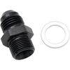 Aluminum 6AN Male Flare to 9/16-24 Male Carb Carburetor Fuel Inlet Fitting Adapter Black
