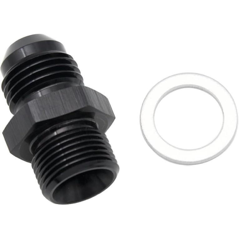 Aluminum 6AN Male Flare to 9/16-24 Male Carb Carburetor Fuel Inlet Fitting Adapter Black