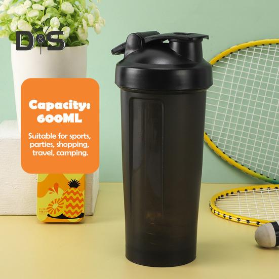 Protein Shaker with Blender Ball 600ml Portable Wide Mouth Shaker Cup for Easy Mixing Whey Protein Shaker Bottle for Shakes Supplements