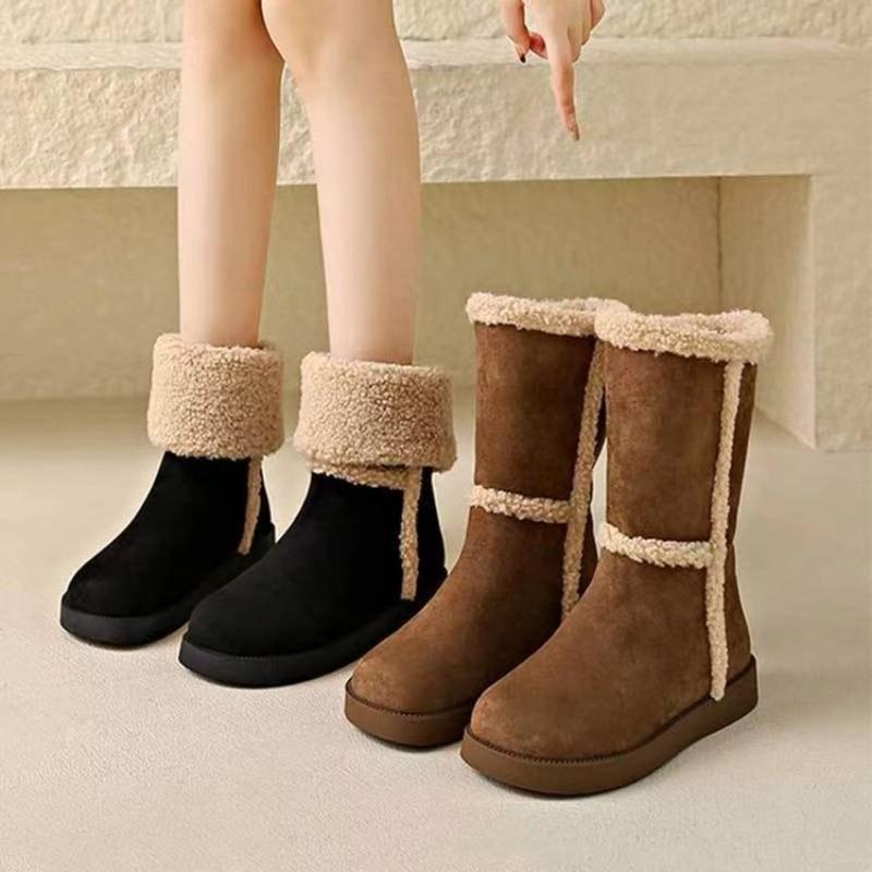 New Mid-calf Shoes, Ankle Boots, Women's Shoes, Fleece, Warm and Slimming Snow Boots