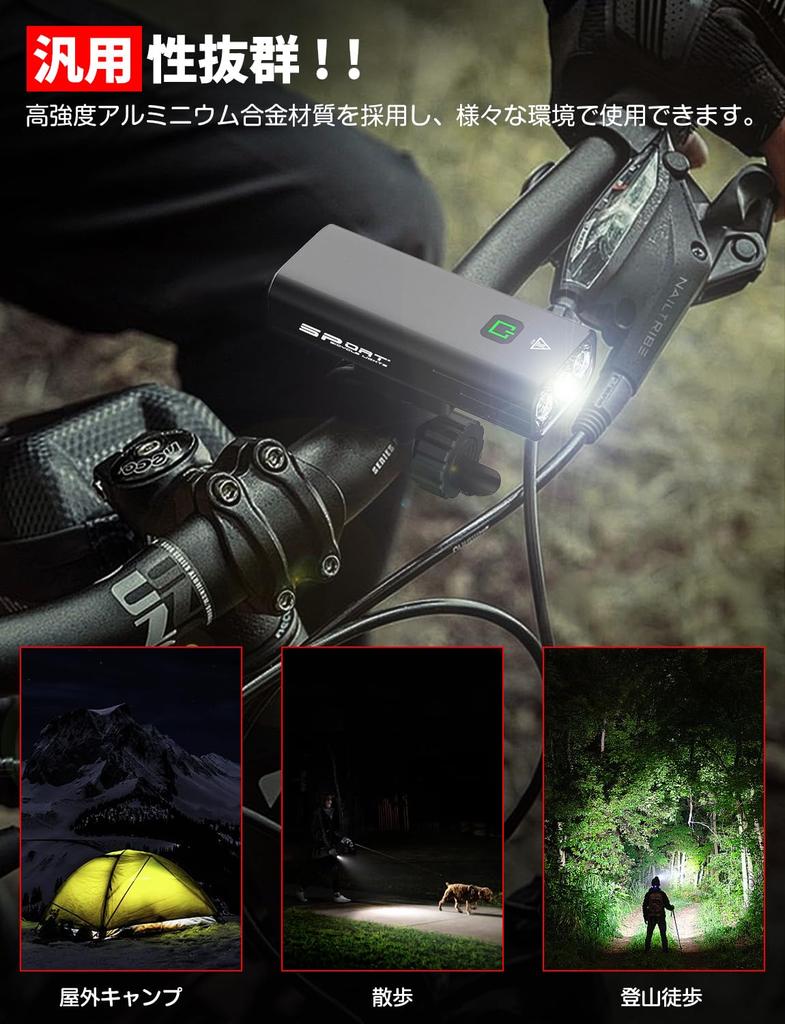 BOSIWO Bicycle 5200mAh Rechargeable LED Headlight with High IPX5 Aluminum Alloy PSE Can Also Be Used As a Ideal for Power and Night with Japanese