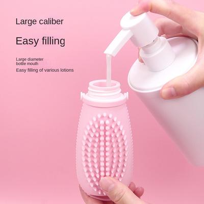 Silikon Tragbare Business Reise Shampoo Massage Pinsel Lotion Flasche Shampoo Pinsel Zwei-in-Eins Reise Sub-Flasche