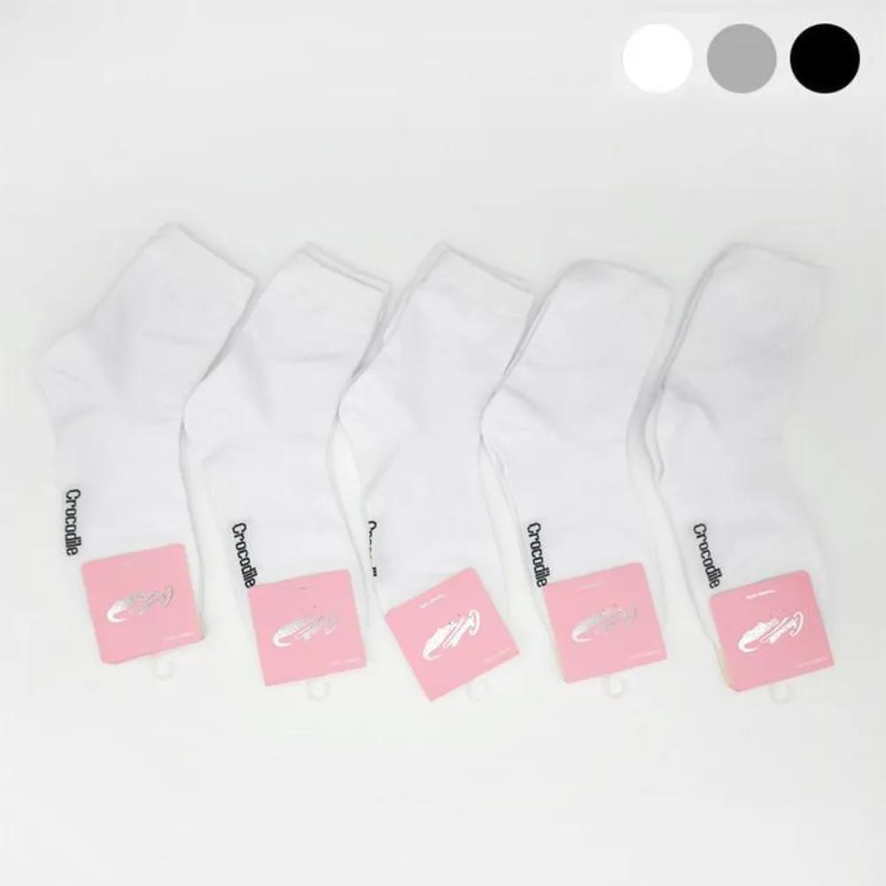 Women s Socks Crocodile Good Quality Cotton Socks Domestic Ribbed Mid-Calf Socks 5 pairs of gray