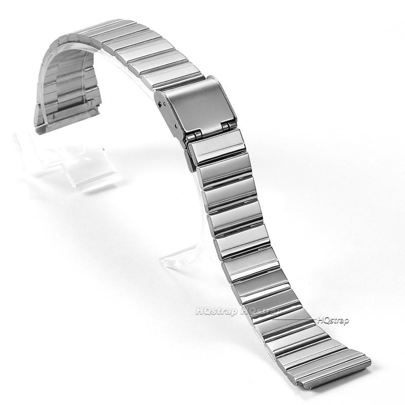 

18 мм 20 мм ремешки для часов из нержавеющей стали для Casio F-91W/A158/A159/A168/A169/B650 Ультратонкий ремешок Металлические браслеты Винтажный ремешок 18mm