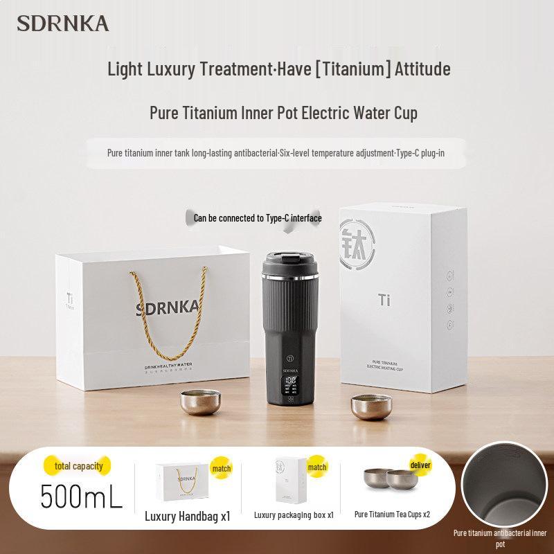 SDRNKA Portable Electric Kettle: Travel-Friendly Hot Water Cup with Constant Temperature and Insulation
