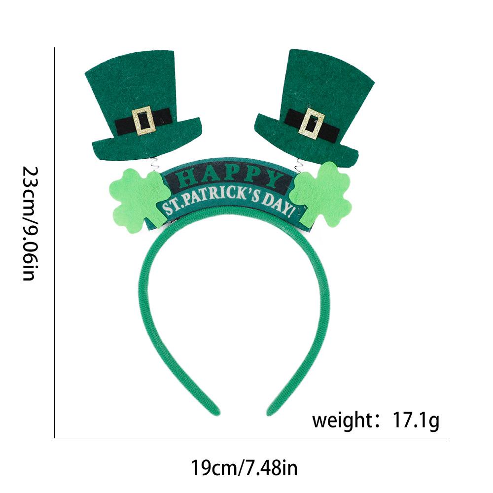 Cross-Border for St Patrick's Day Shamrock Irish Guardian Carnival Party Unisex Handmade Decorative Headband