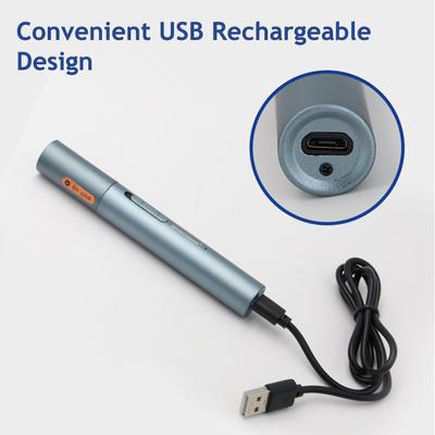 Electric Nose Hair Trimmer Aluminum Tube Body Arched Cutter Head USB Rechargeable with Eyebrow