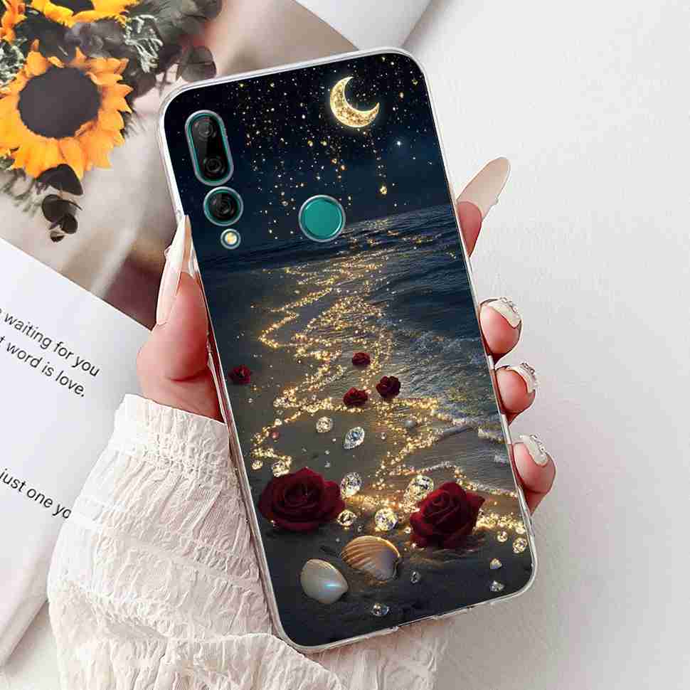 For Huawei Y9 Prime 2019 6.59" Case Soft Silicone Fashion Flowers TPU Cover For Huawei y9 Prime 2019 STK-L21 Bumper Shell Coque