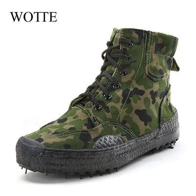 WOTTE Herren Canvas Schuhe High Top Stiefeletten Militärisch Taktische Herrenstiefel Herren Sneaker Alle Jahreszeiten Herren Damen Freizeitschuhe