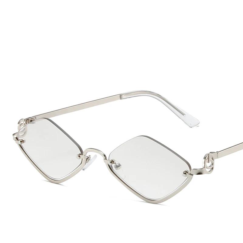 

Small Frame Rhombus Sunglasses Women For Men Luxury Brand Designer Vintage Steampunk Sunglasses Popular Half Frame Shades Uv400 As the picture