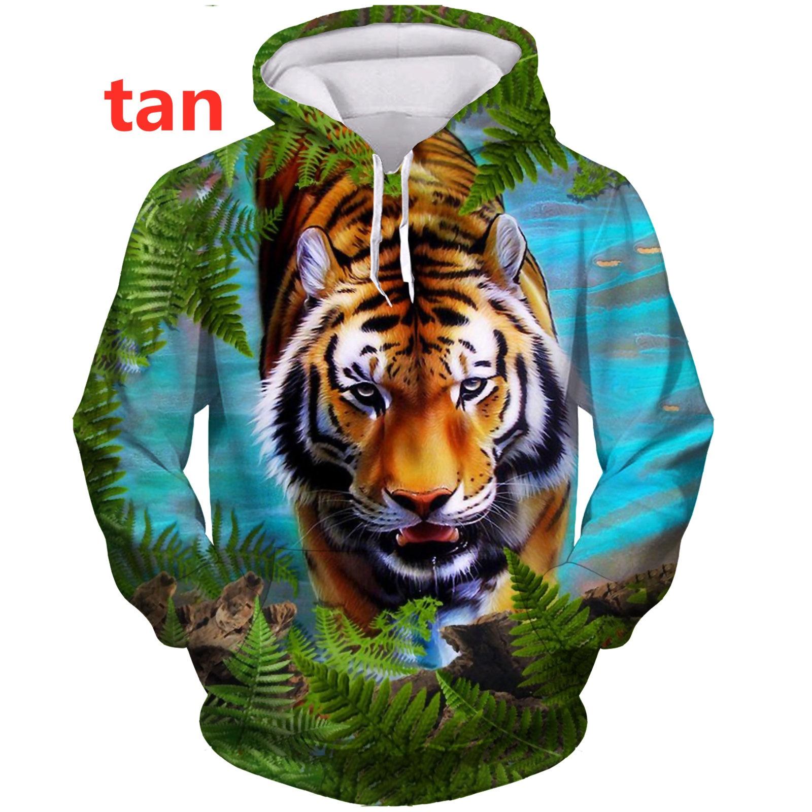 

Модная толстовка с принтом тигра/льва, повседневная толстовка с 3D-принтом для улицы, пуловер с длинным рукавом в стиле Харадзюку 6XL