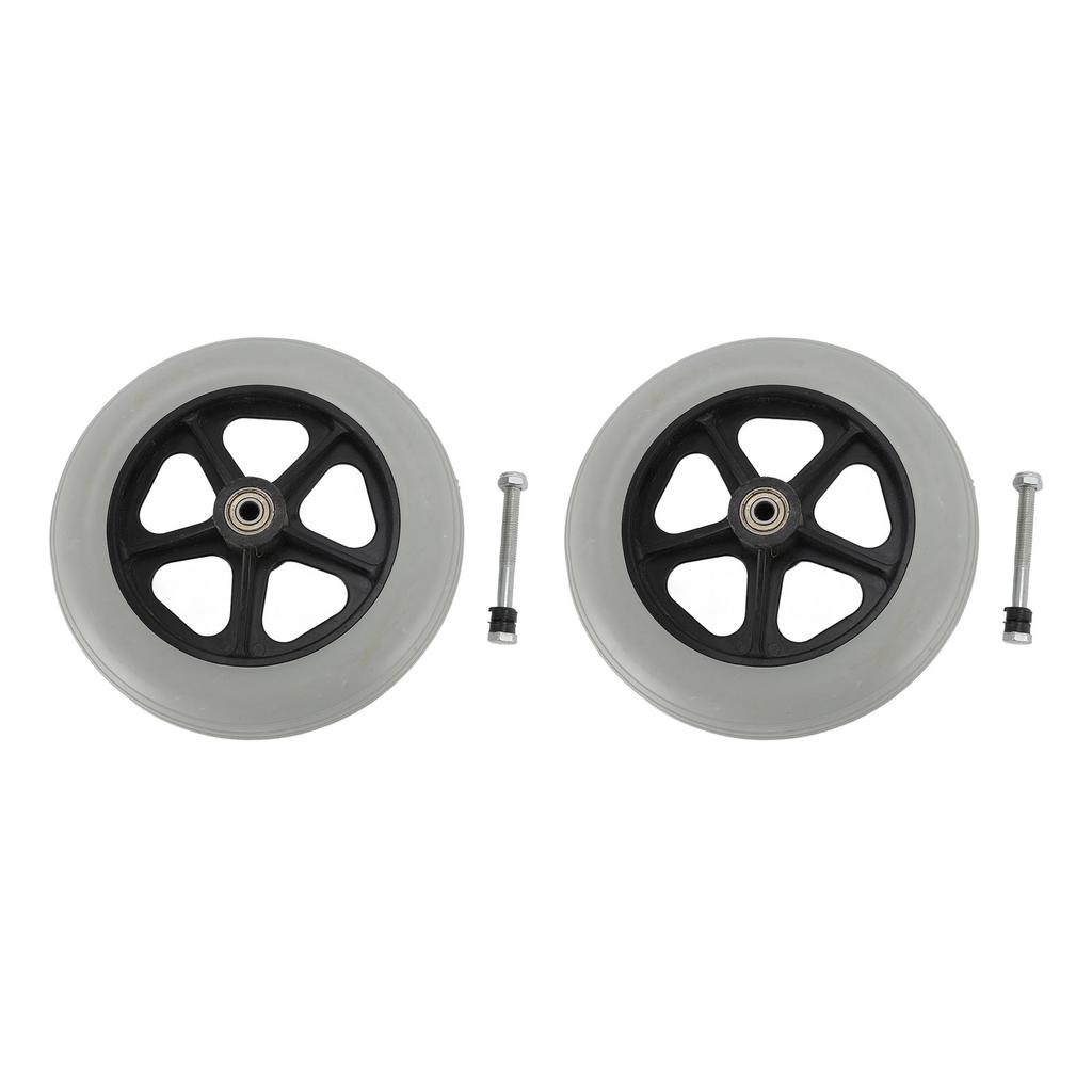 2pcs Wheelchair Wheel Wide 8 Inch Replacement Electric Wheelchair Accessory for Electric Wheelchairs Gray