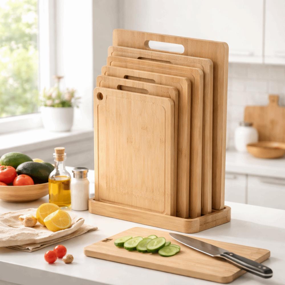 Eco-Friendly Bamboo Wooden Cutting Board Durable Double-sided Cut Meat Chopping Board Portable Vegetable Cutting Board BBQ