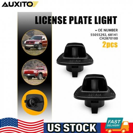 For Dodge Dakota 1997-2011 Black Rear License Plate Light Housing Pair 2Pcs