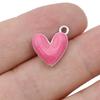 10Pcs Silver Plated Enamel Red Heart Charms Pendant For Jewelry Making Earrings Bracelet Necklace Accessories Diy Findings