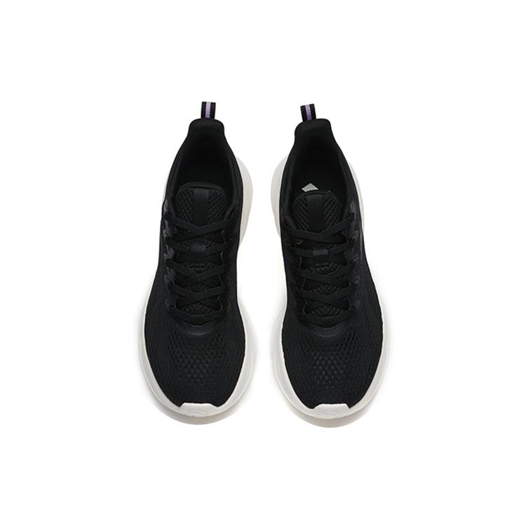 Anta Cushioning Slip Resistant Abrasion Resistant Breathable Lightweight Low Top Running Shoes Women's Black Gray 122235571-1