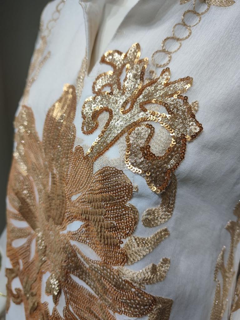 Vestuário Muçulmano Fio Bordado com Lantejoulas Douradas Jalabiya Feminina Muçulmana Dubai Árabe Eid