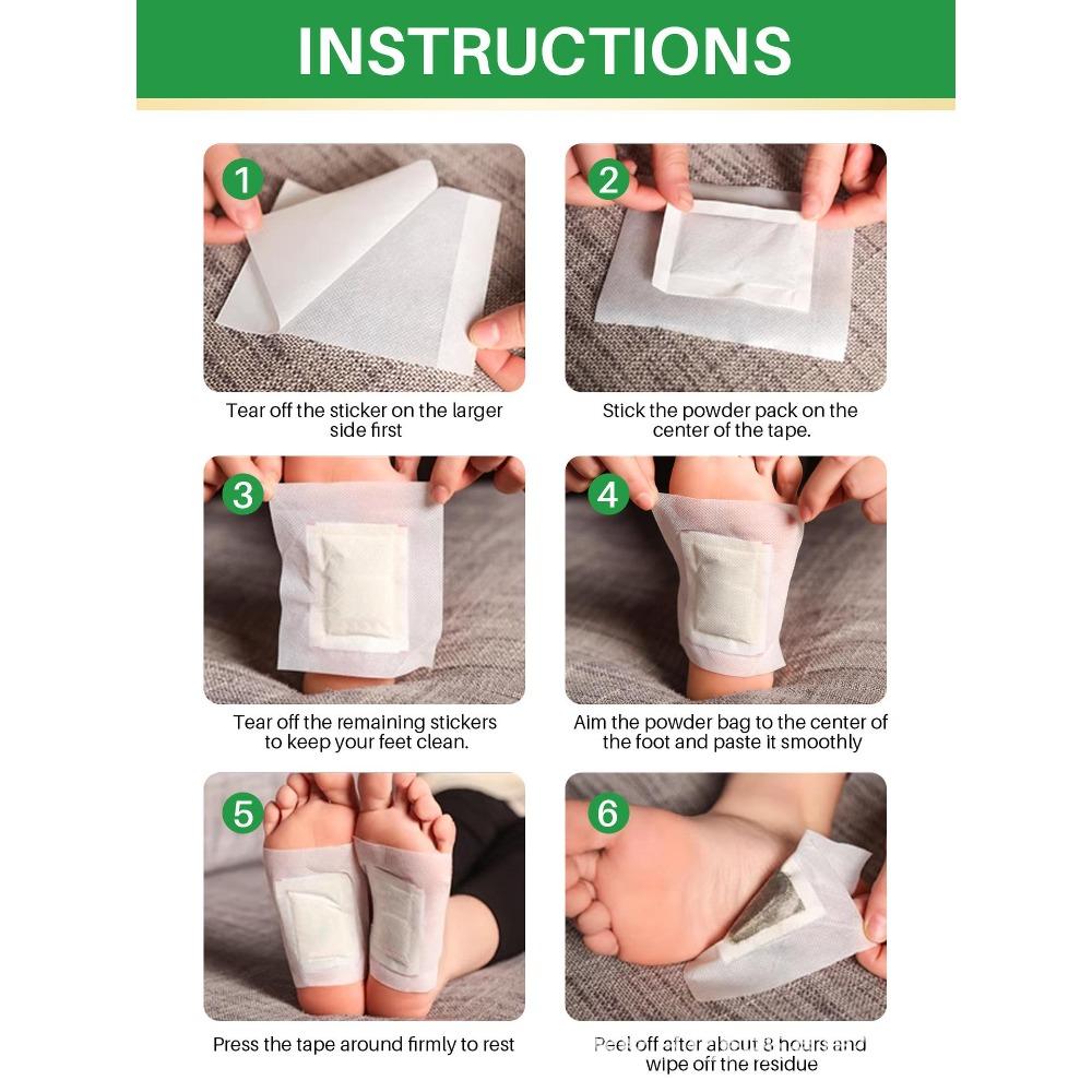 Foot Patch Wormwood Bamboo Charcoal Foot Patch Foot Massage Help Sleep Foot Patch Care 12 Patches