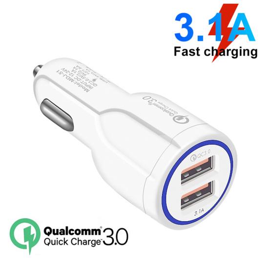 Dual USB 3.1A Fast Quick Charge QC 3 Car Charger Cigarette Lighter Adapter
