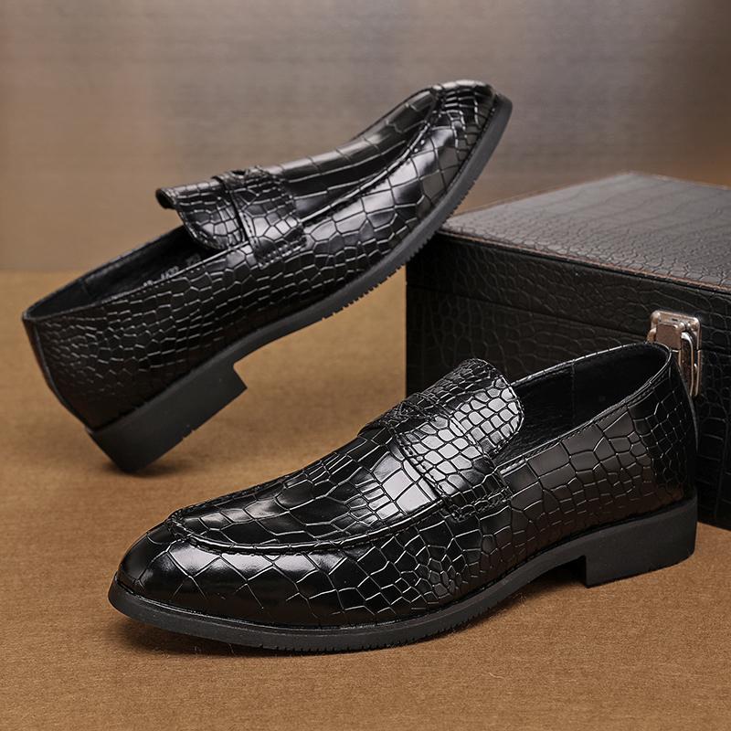 Handmade Mens Casual Shoes Crocodile Pattern Summer Men Loafers Comfy Leather Moccasins Breathable Slip on Male Driving Footwear