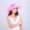 Women's Large Bowknot Mesh Sun Hat - Breathable Summer Protection for Outdoor Travel & Beach