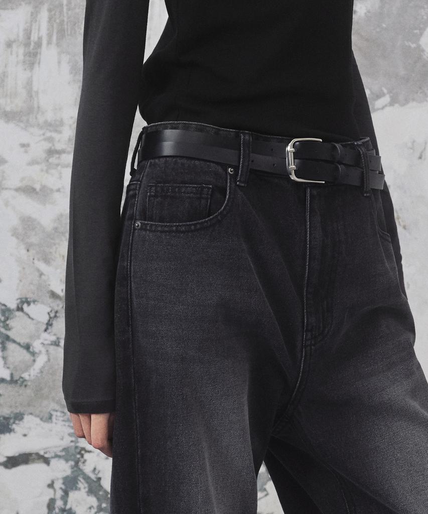 Musinsa Standard Woman Women'S Loose Flare Denim Pants [Washed Black]