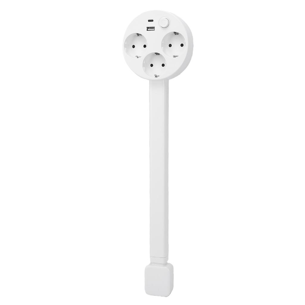 Steckdosenverlängerungsstab USB Typ A Typ C 3 AC-Steckdosen 5-in-1-Design Verstellbarer abnehmbarer Wandstecker Steckdosenverlängerer EU-Stecker